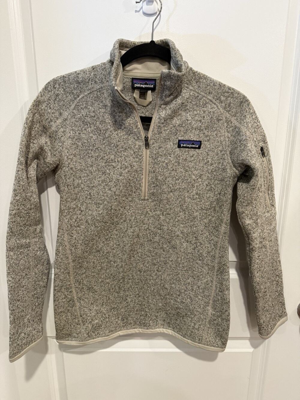 PATAGONIA Better Sweater Women’s Fleece 1/4 Zip Pullover Heathered Oatmeal Sz XS